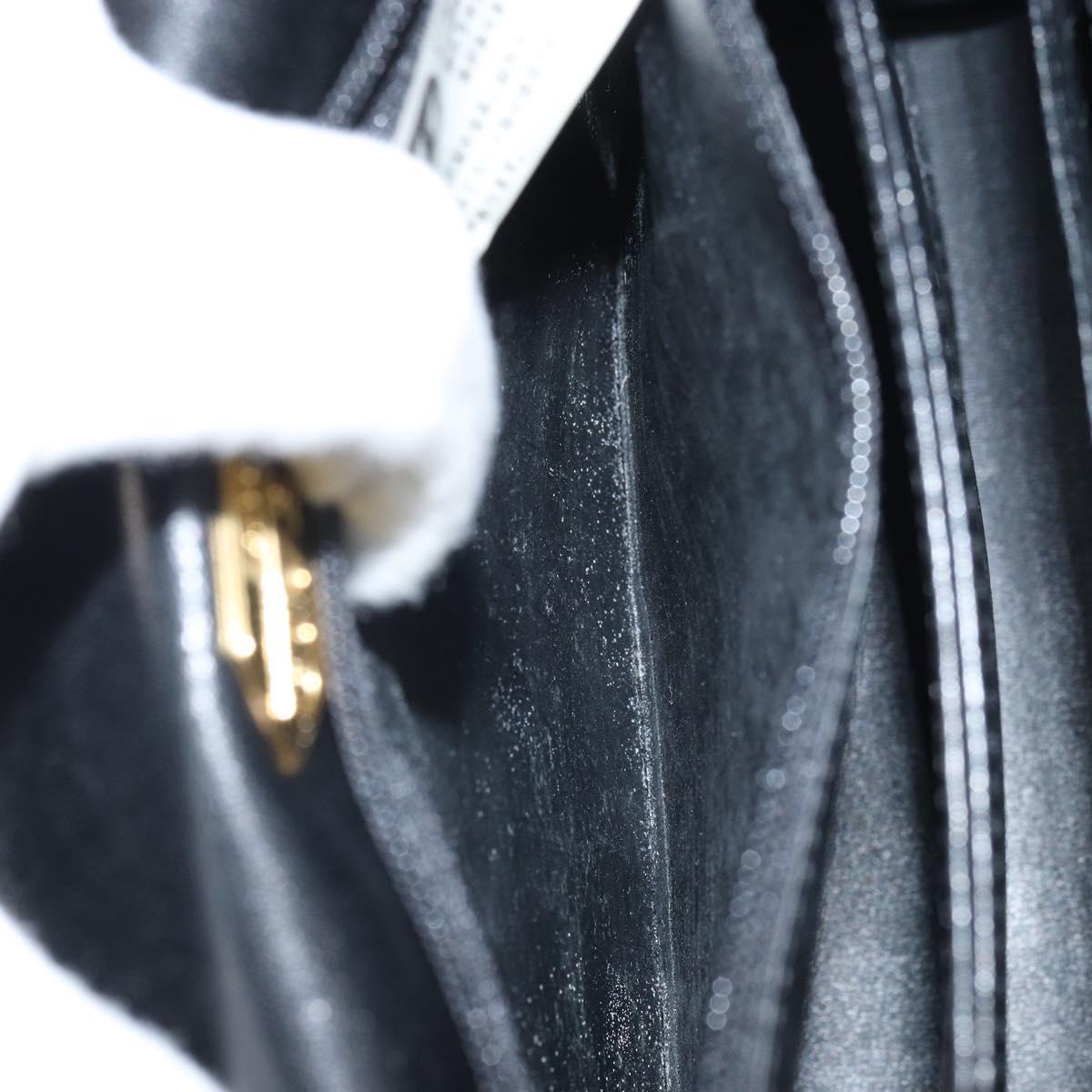 GIVENCHY Hand Bag Leather Black Gold Auth BA9826