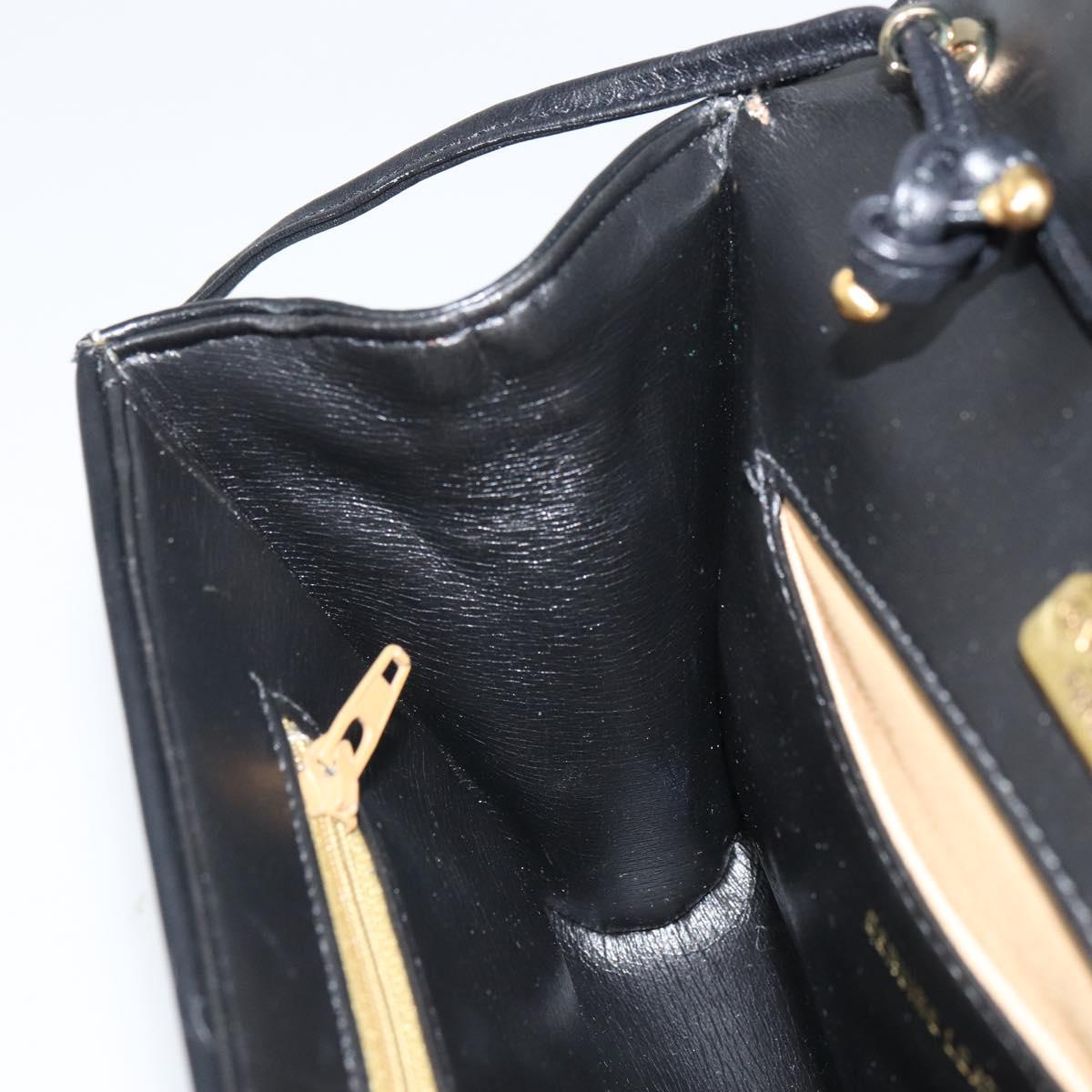GIVENCHY Shoulder Bag Leather Black Gold Auth BA9827