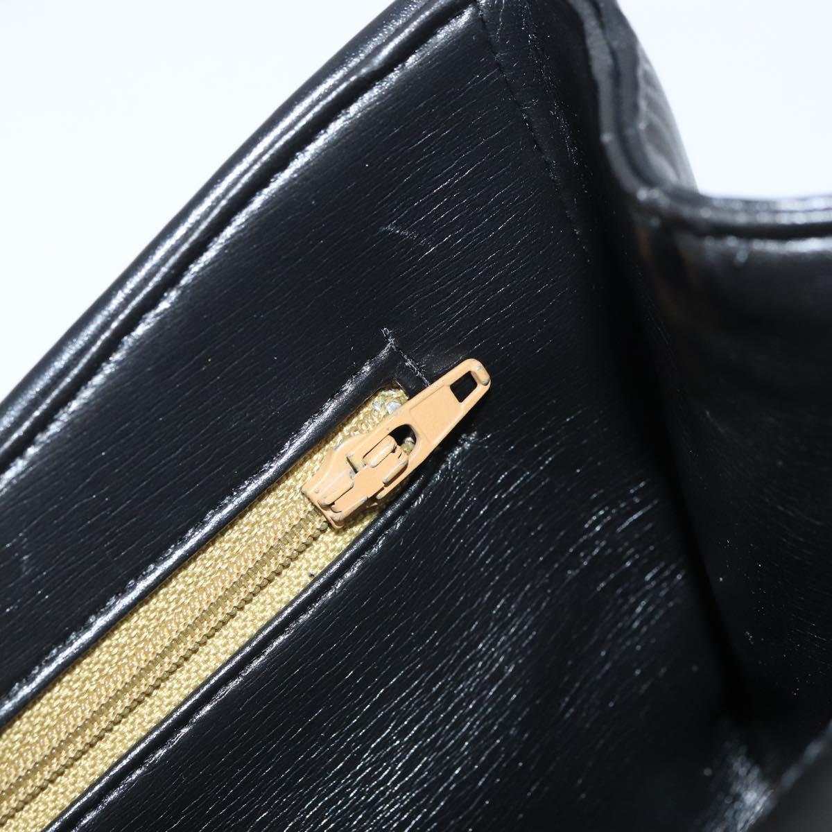 GIVENCHY Shoulder Bag Leather Black Gold Auth BA9827