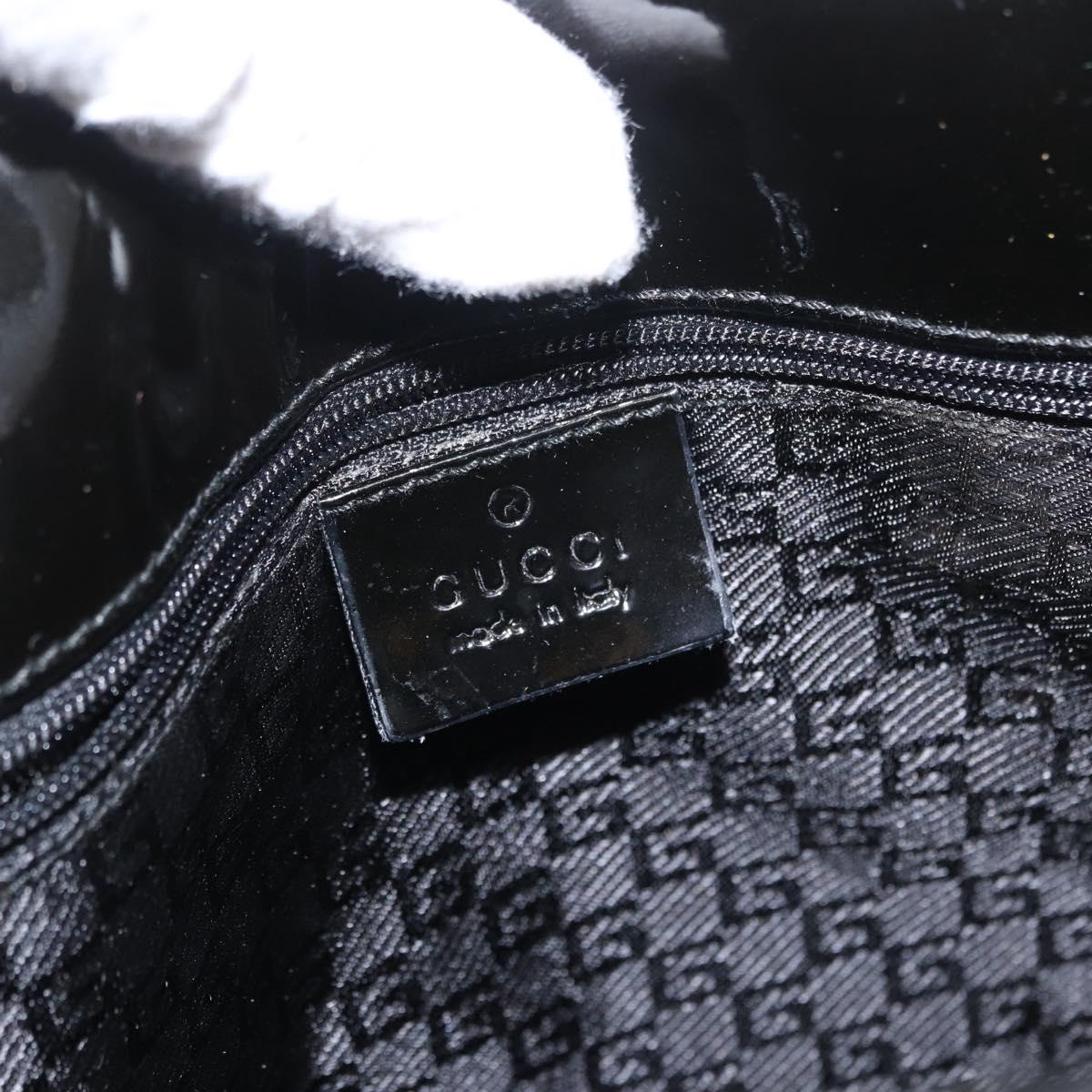 GUCCI Shoulder Bag Canvas Black Gold 001 4231 Auth BA9828