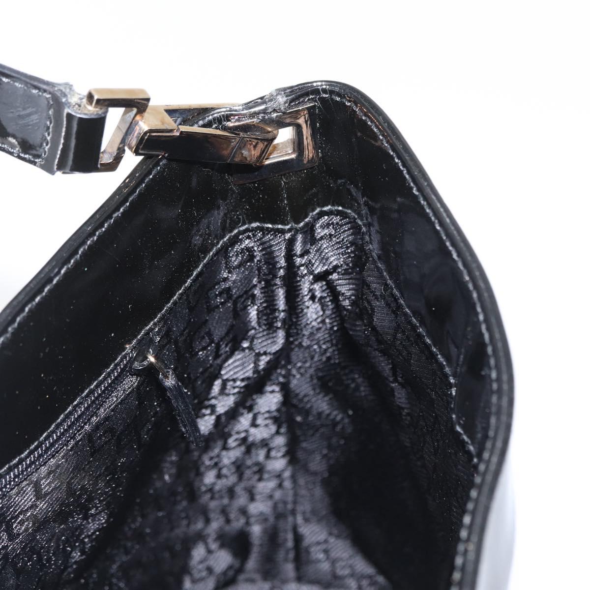 GUCCI Shoulder Bag Canvas Black Gold 001 4231 Auth BA9828