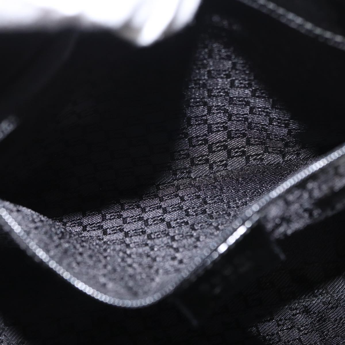 GUCCI Shoulder Bag Canvas Black Gold 001 4231 Auth BA9828