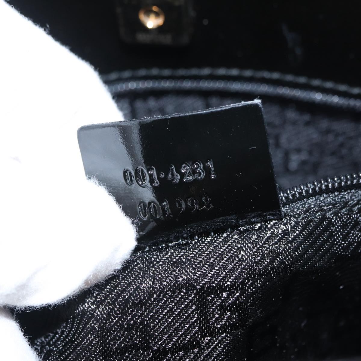 GUCCI Shoulder Bag Canvas Black Gold 001 4231 Auth BA9828