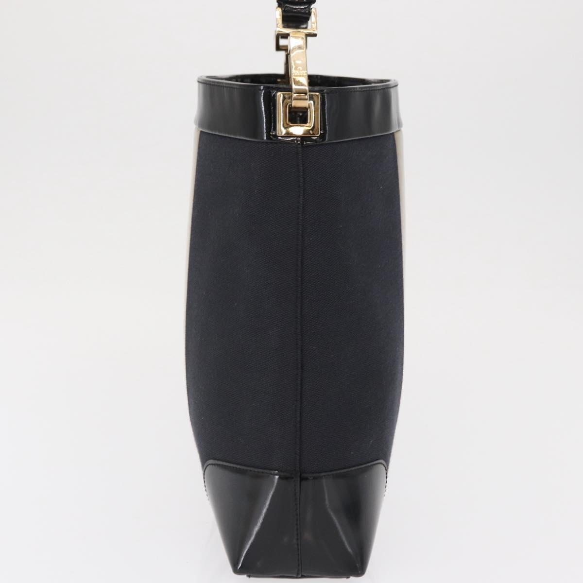 GUCCI Shoulder Bag Canvas Black Gold 001 4231 Auth BA9828