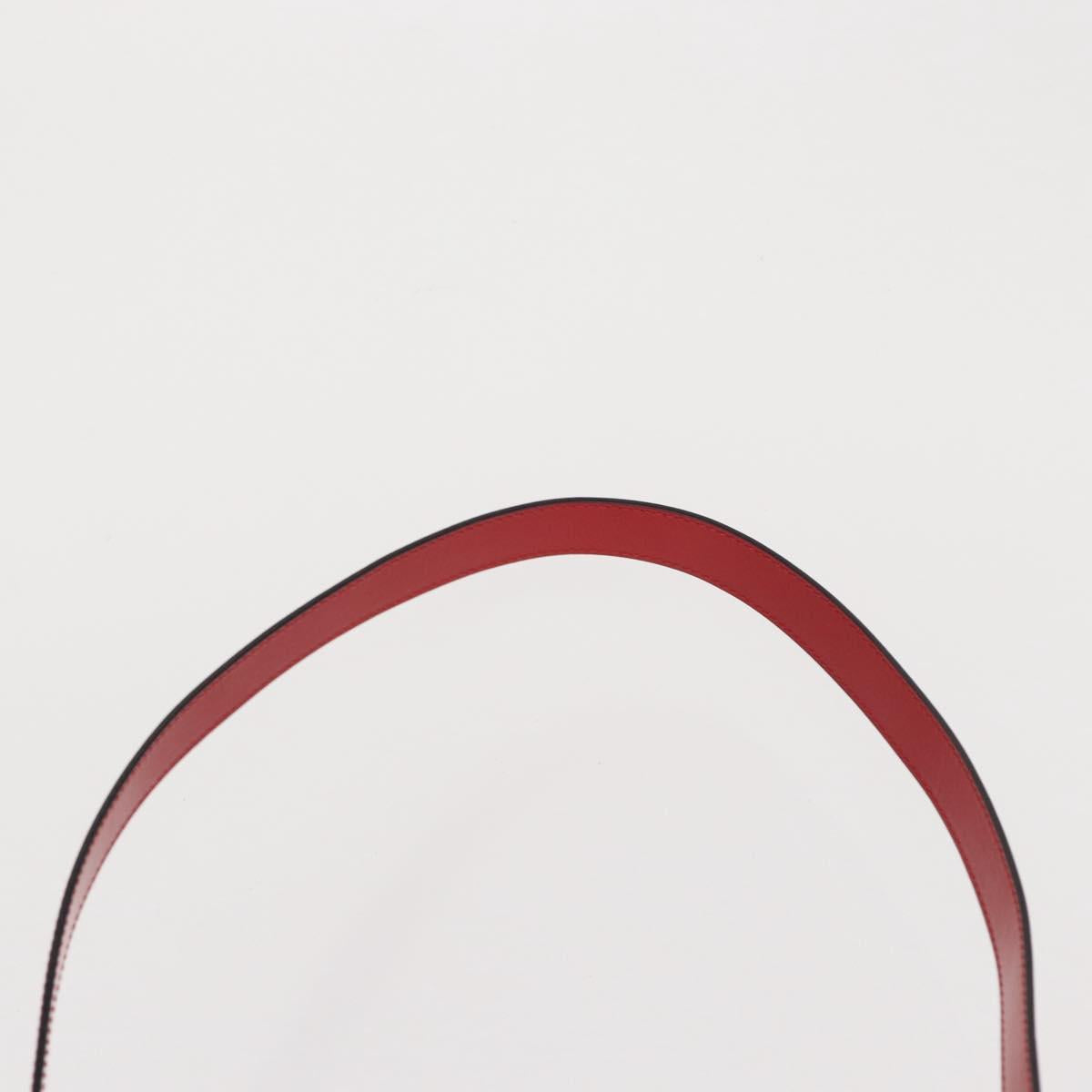 Salvatore Ferragamo Vala Hand Bag Leather Red Gold Auth BA9831