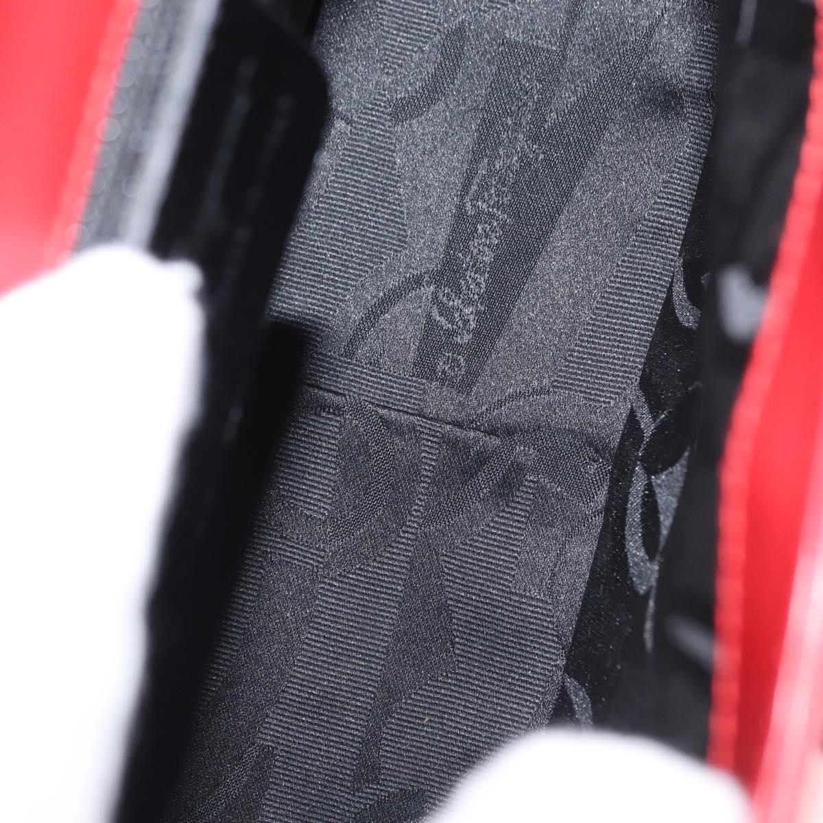 Salvatore Ferragamo Vala Hand Bag Leather Red Gold Auth BA9831