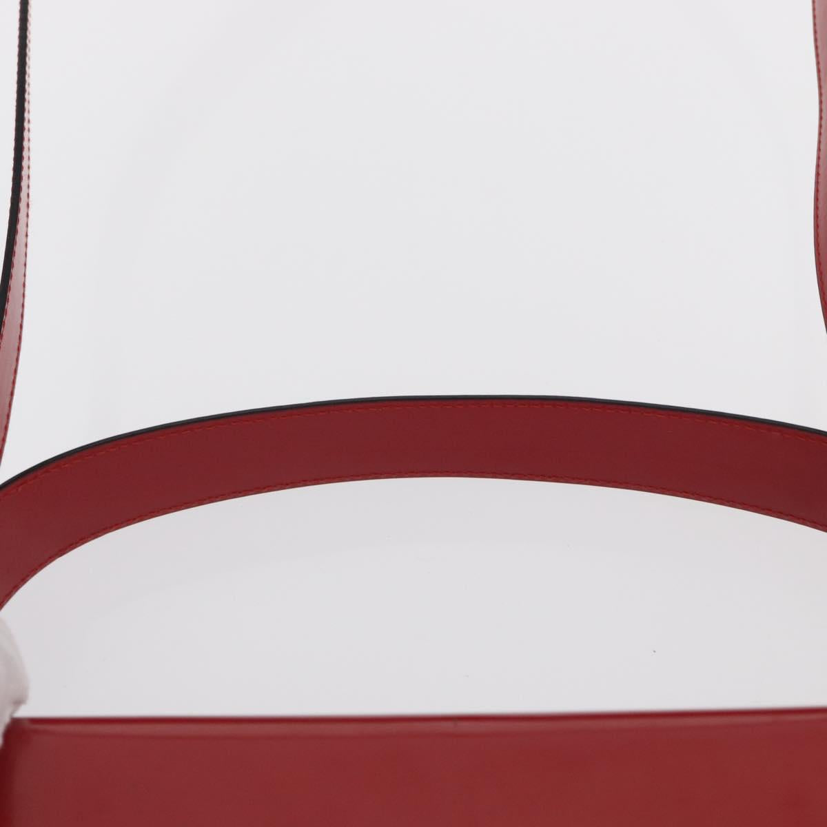 Salvatore Ferragamo Vala Hand Bag Leather Red Gold Auth BA9831