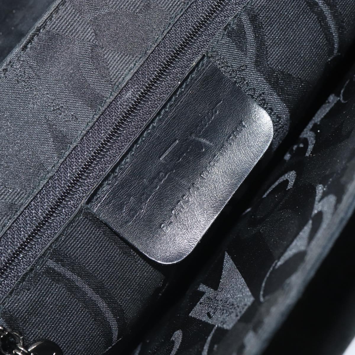 Salvatore Ferragamo Vala Shoulder Bag Suede Black Silver Auth BA9832