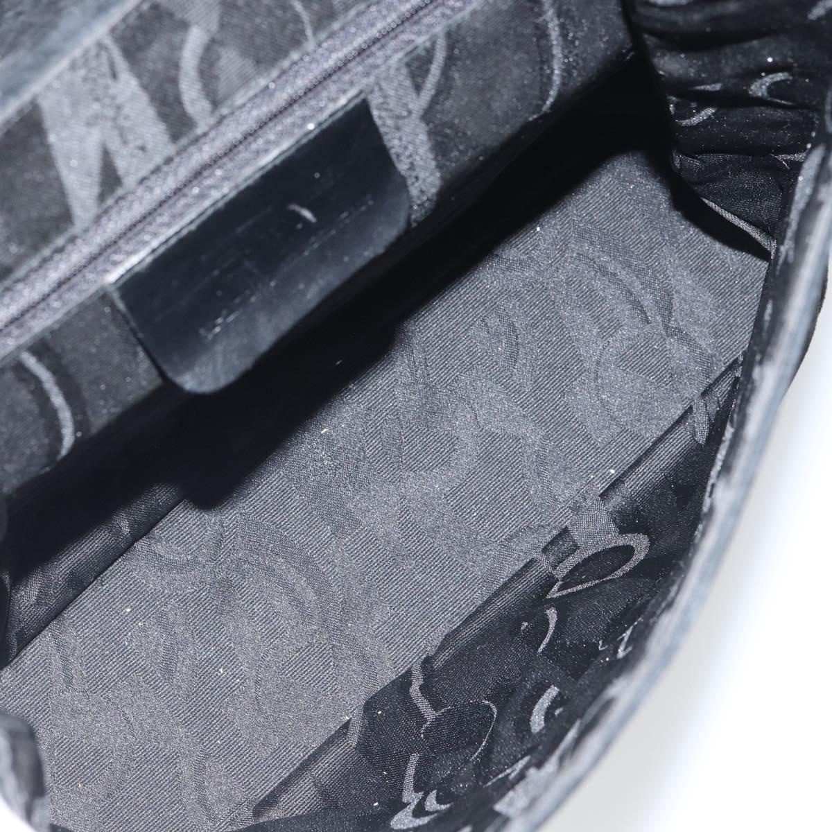 Salvatore Ferragamo Vala Shoulder Bag Suede Black Silver Auth BA9832