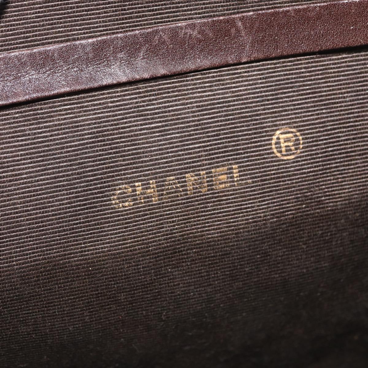 CHANEL Matelasse Shoulder Bag Leather Brown Gold CC Auth BA9833