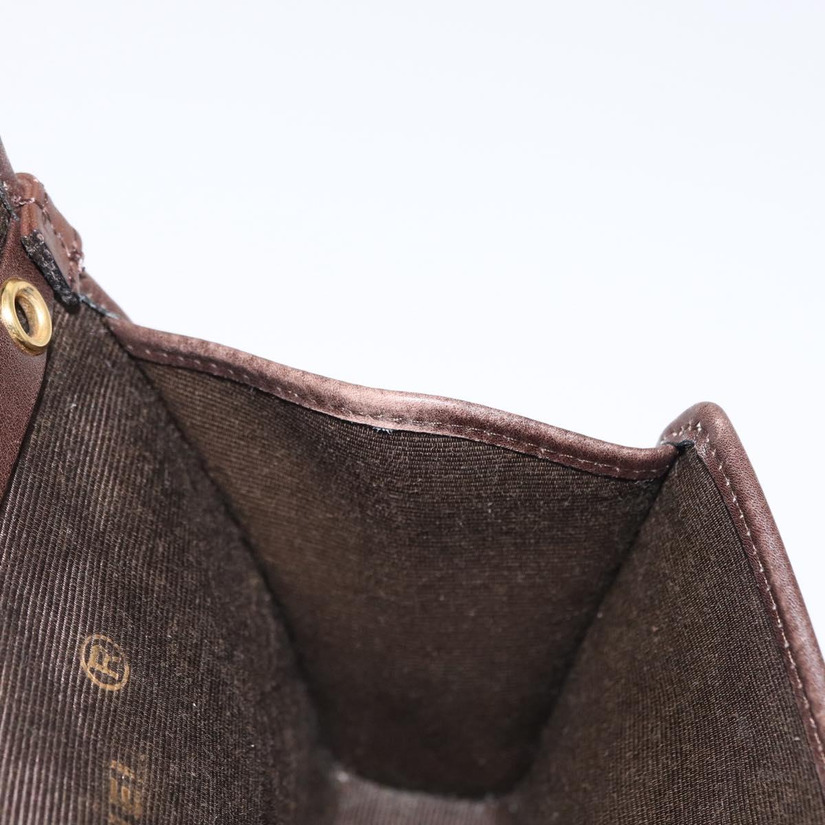 CHANEL Matelasse Shoulder Bag Leather Brown Gold CC Auth BA9833