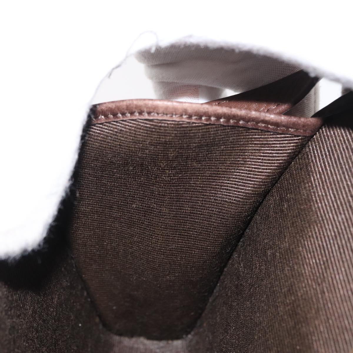 CHANEL Matelasse Shoulder Bag Leather Brown Gold CC Auth BA9833