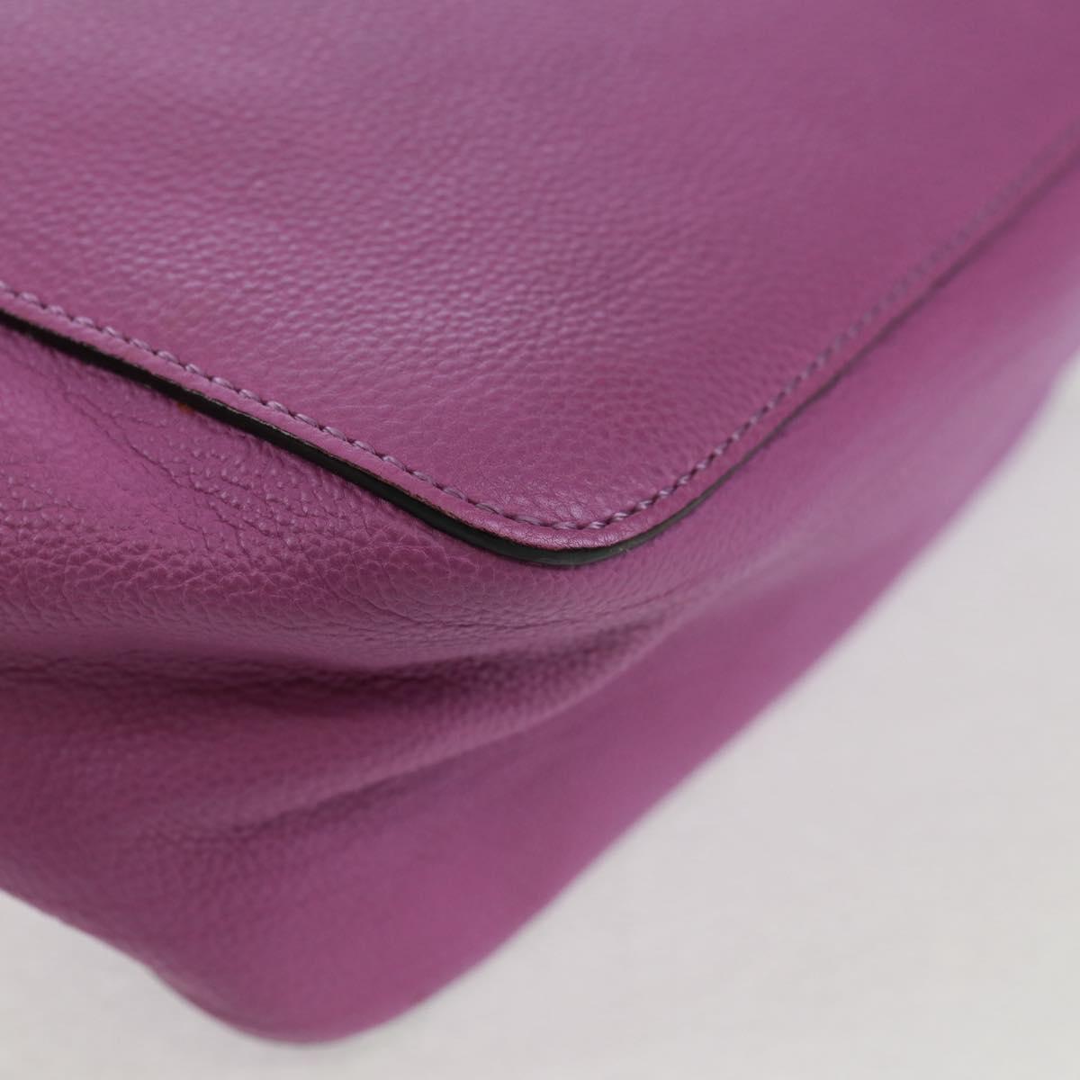 Chloe Chain Elsie Shoulder Bag Leather Purple Gold Auth BA9835V