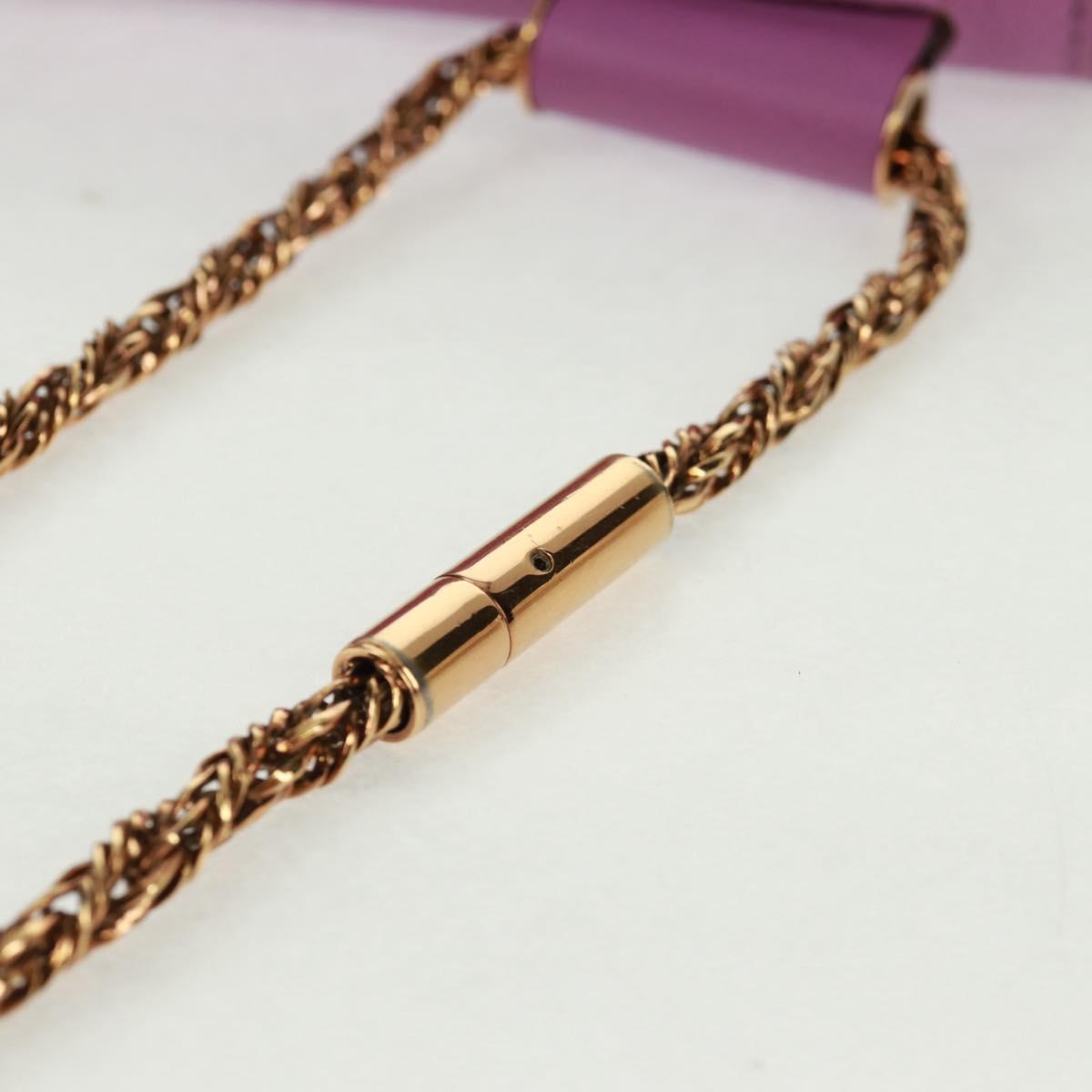 Chloe Chain Elsie Shoulder Bag Leather Purple Gold Auth BA9835V