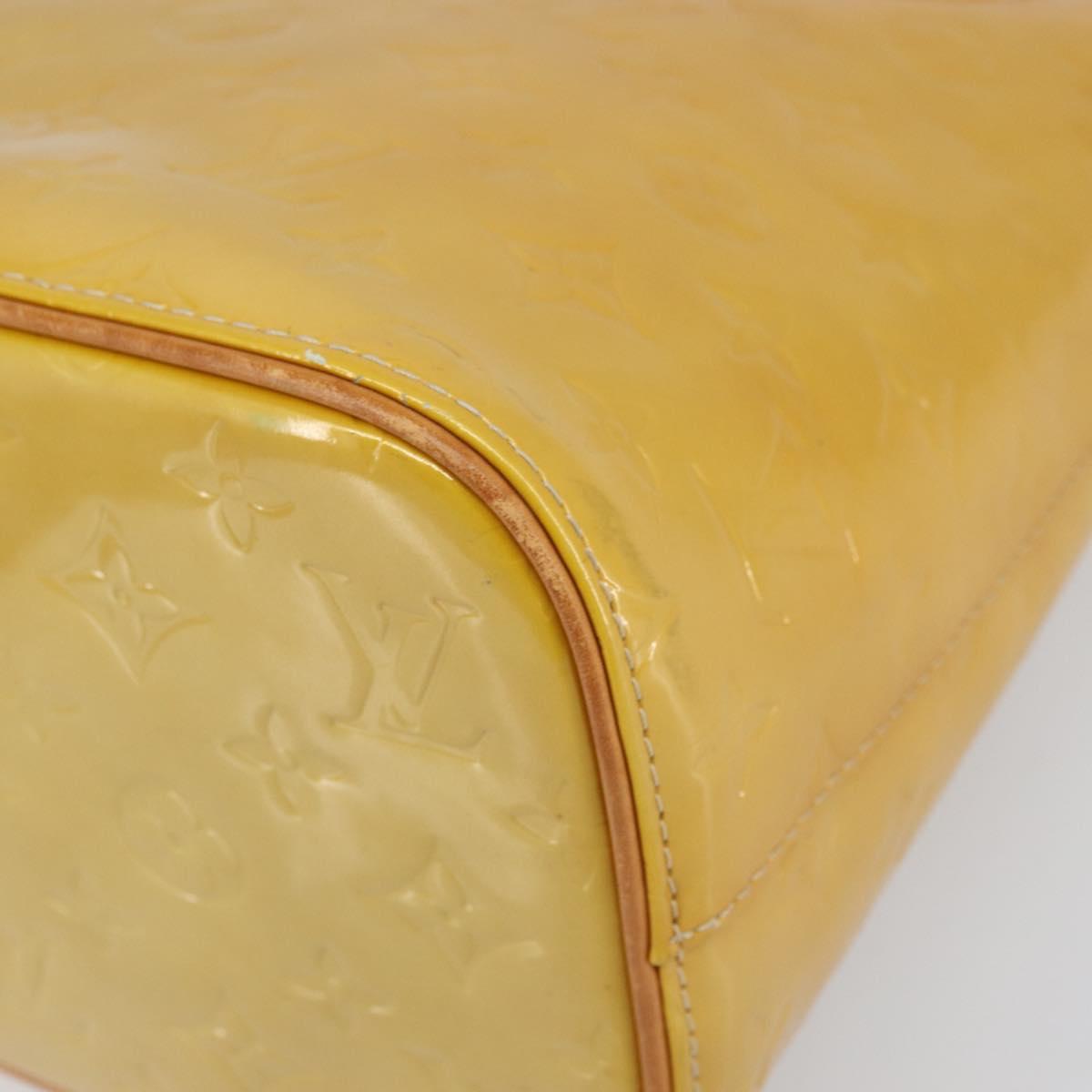 LOUIS VUITTON Monogram Vernis Houston Hand Bag Beige M91004 LV Auth BA9840