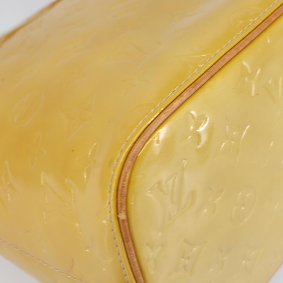 LOUIS VUITTON Monogram Vernis Houston Hand Bag Beige M91004 LV Auth BA9840