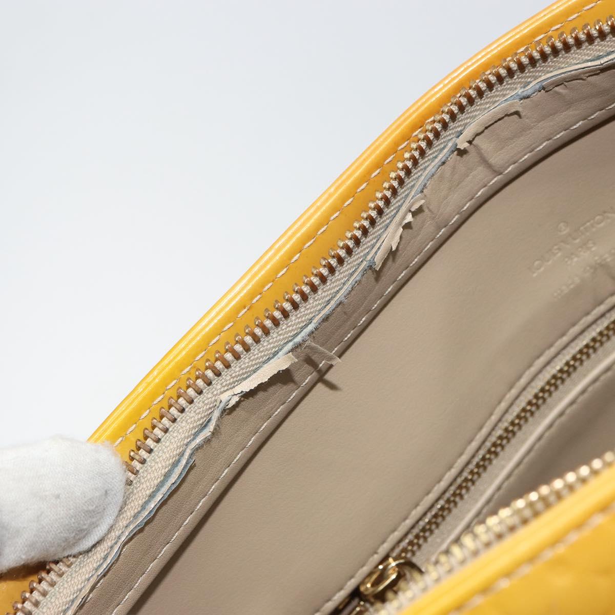 LOUIS VUITTON Monogram Vernis Houston Hand Bag Beige M91004 LV Auth BA9840