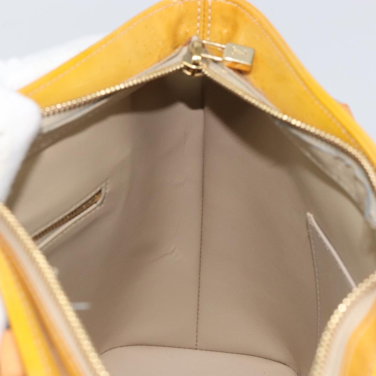 LOUIS VUITTON Monogram Vernis Houston Hand Bag Beige M91004 LV Auth BA9840