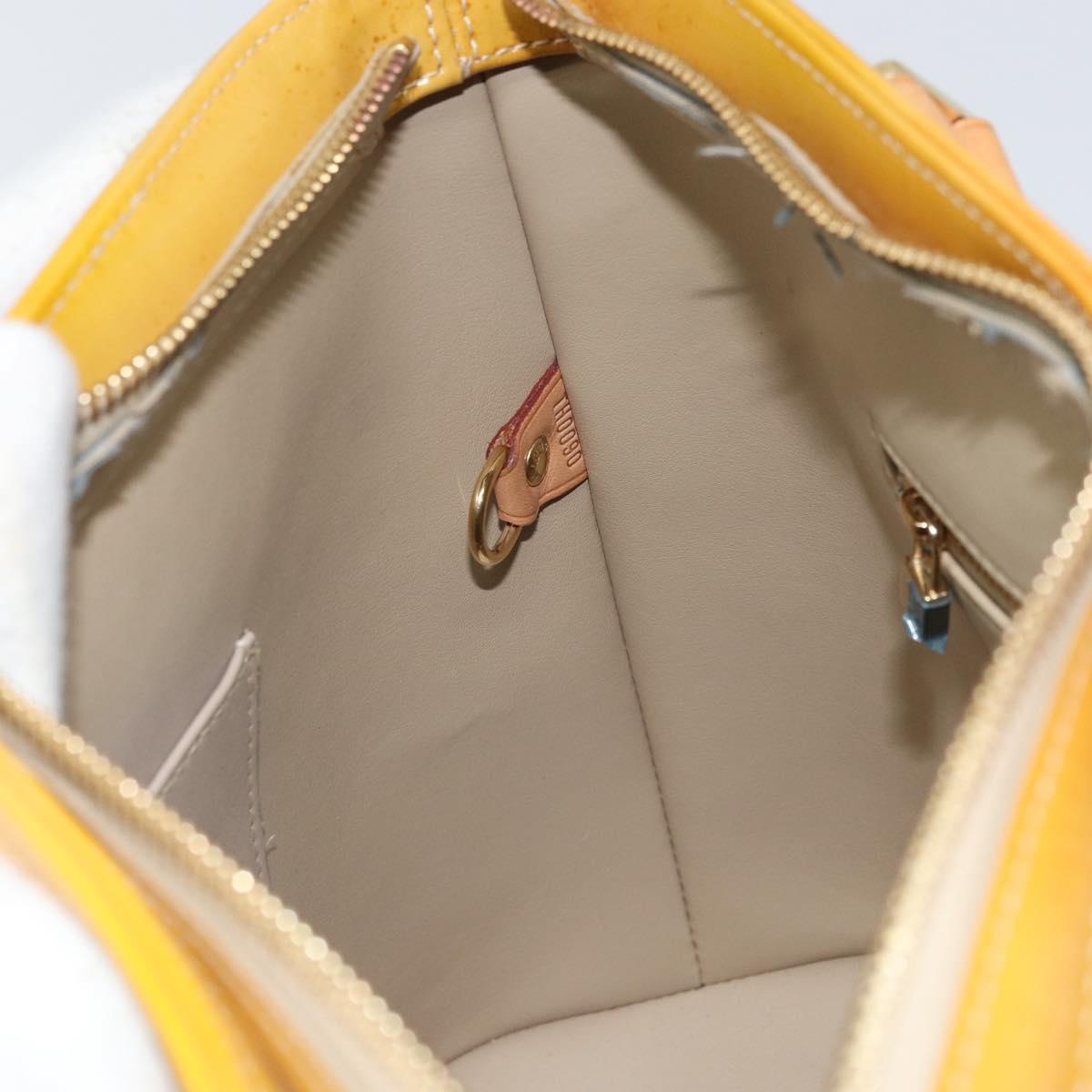 LOUIS VUITTON Monogram Vernis Houston Hand Bag Beige M91004 LV Auth BA9840