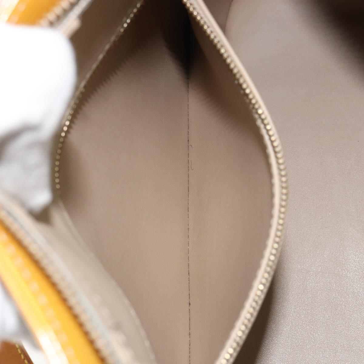 LOUIS VUITTON Monogram Vernis Houston Hand Bag Beige M91004 LV Auth BA9840
