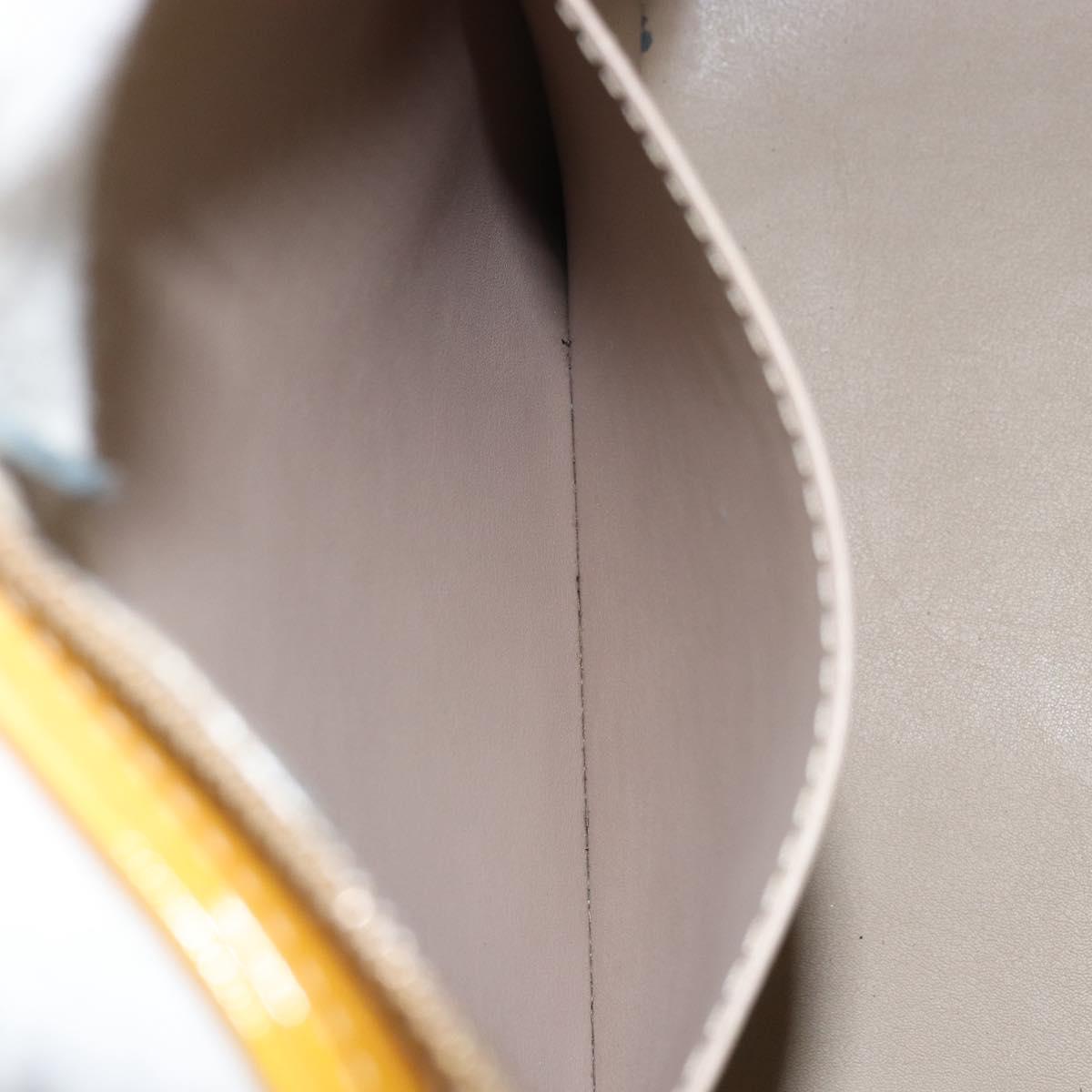 LOUIS VUITTON Monogram Vernis Houston Hand Bag Beige M91004 LV Auth BA9840