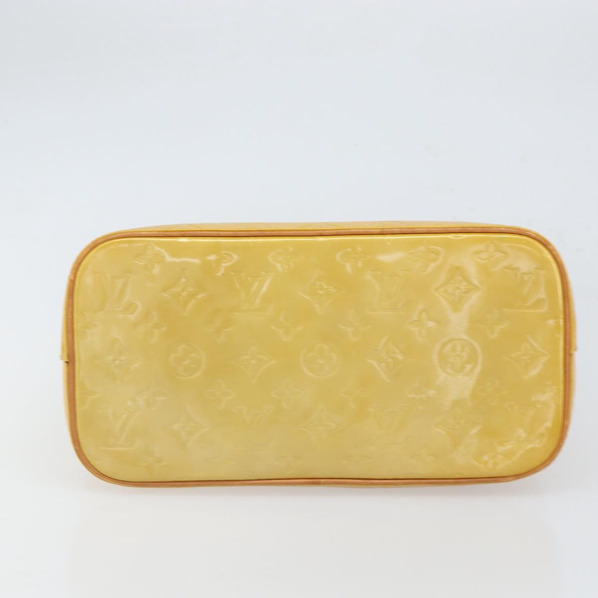 LOUIS VUITTON Monogram Vernis Houston Hand Bag Beige M91004 LV Auth BA9840