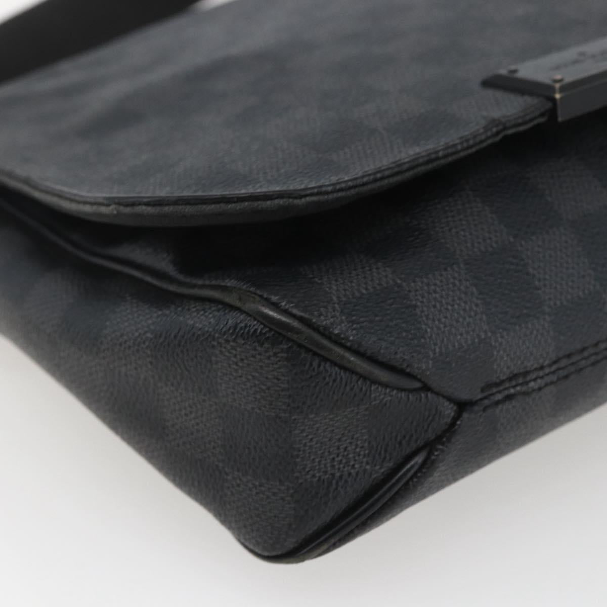 LOUIS VUITTON Damier Graphite District PM Shoulder Bag N41260 LV Auth BA9843