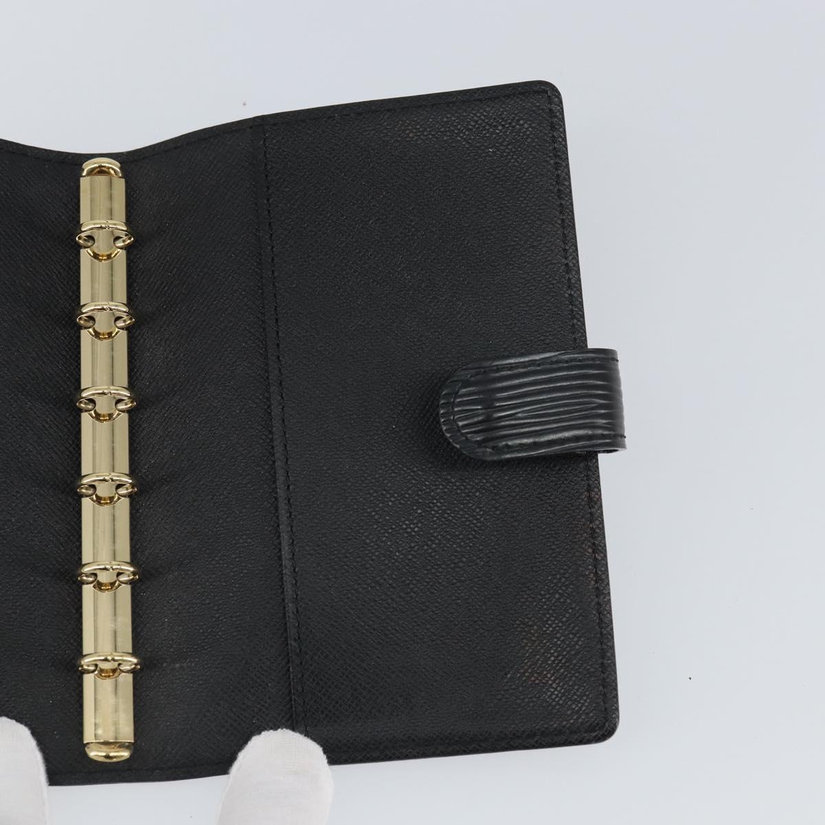 LOUIS VUITTON Epi Agenda PM Day Planner Cover Black R20092 LV Auth BA9851