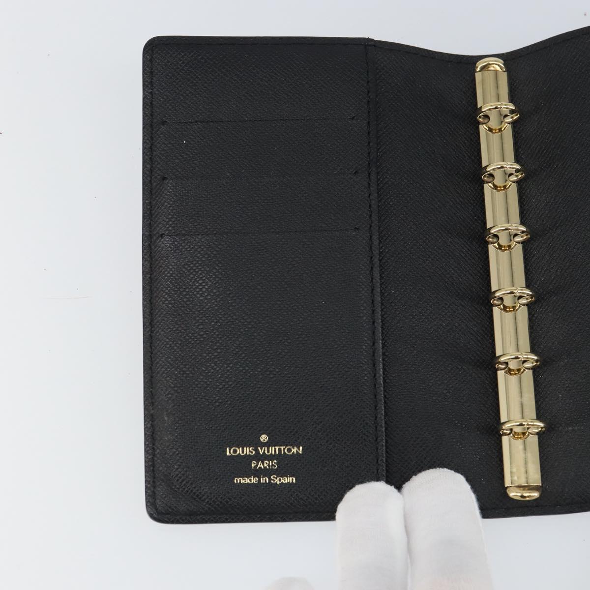 LOUIS VUITTON Epi Agenda PM Day Planner Cover Black R20092 LV Auth BA9851