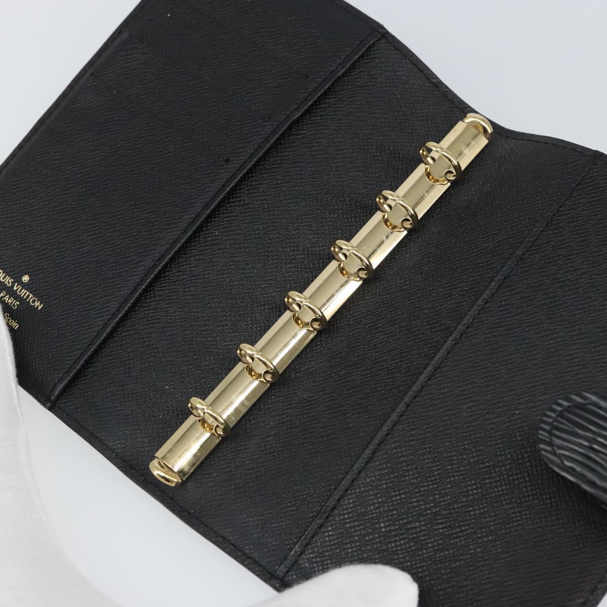 LOUIS VUITTON Epi Agenda PM Day Planner Cover Black R20092 LV Auth BA9851
