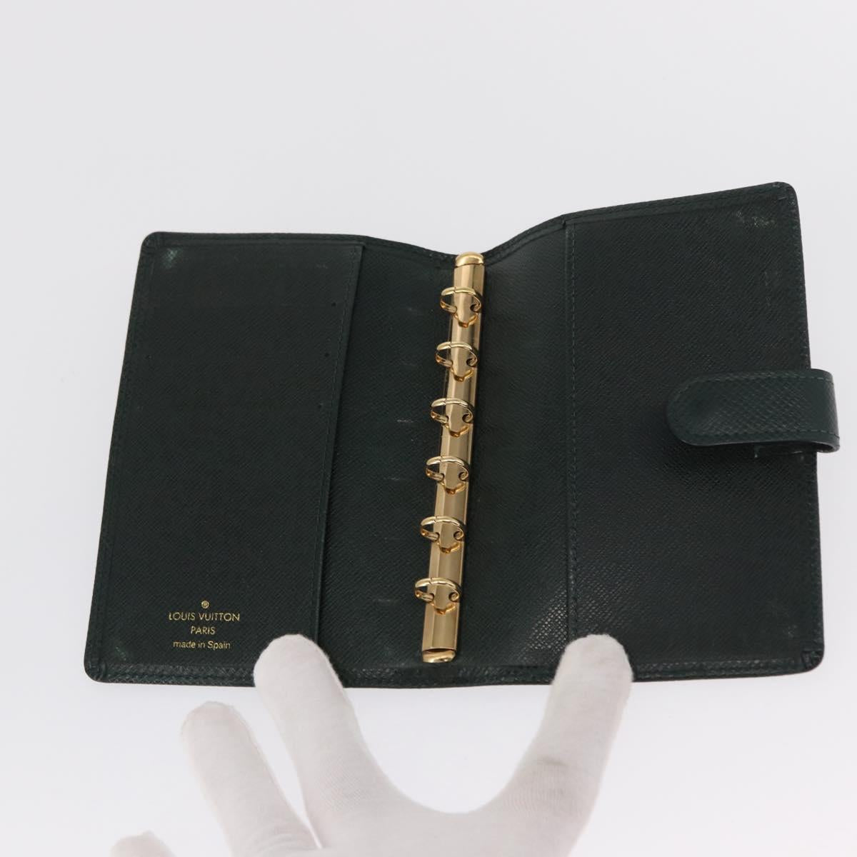 LOUIS VUITTON Taiga Agenda PM Day Planner Cover Epicea R20424 LV Auth BA9853