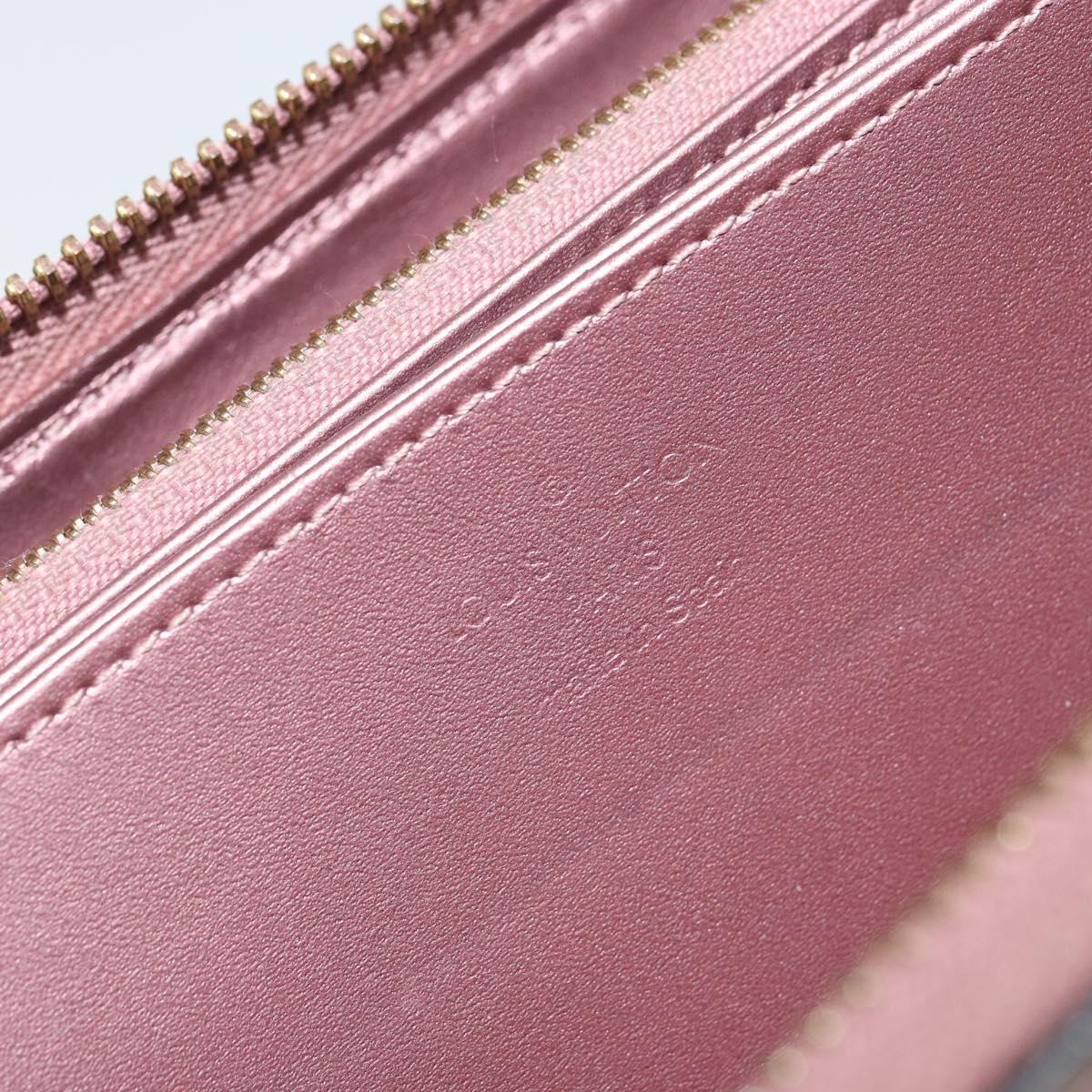 LOUIS VUITTON Monogram Vernis Zippy Wallet Rose Pearl M69796 LV Auth BA9857