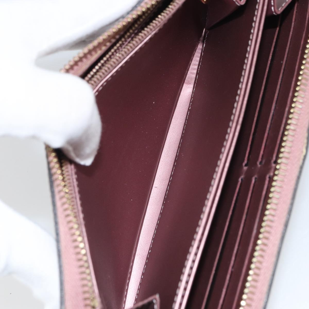 LOUIS VUITTON Monogram Vernis Zippy Wallet Rose Pearl M69796 LV Auth BA9857