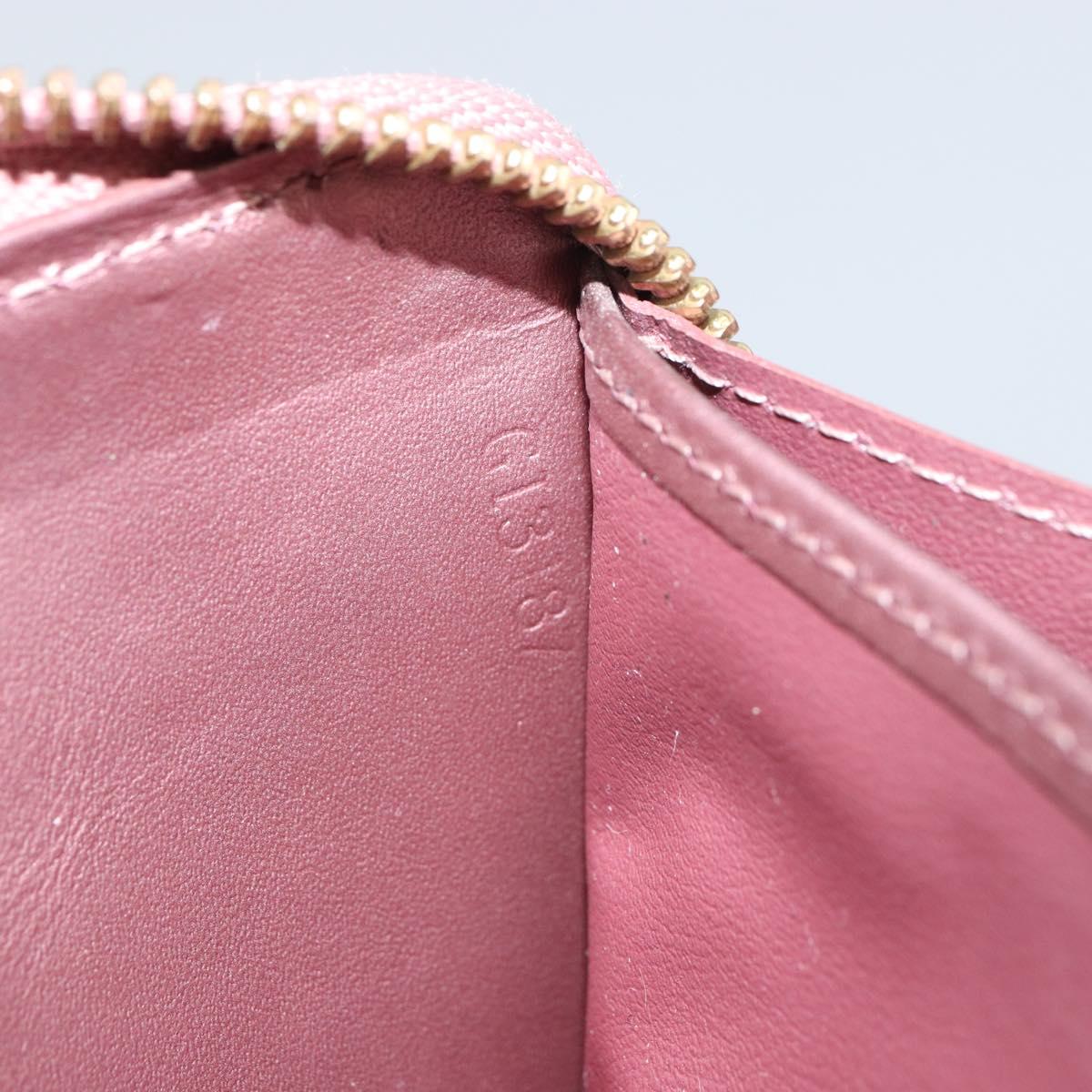 LOUIS VUITTON Monogram Vernis Zippy Wallet Rose Pearl M69796 LV Auth BA9857