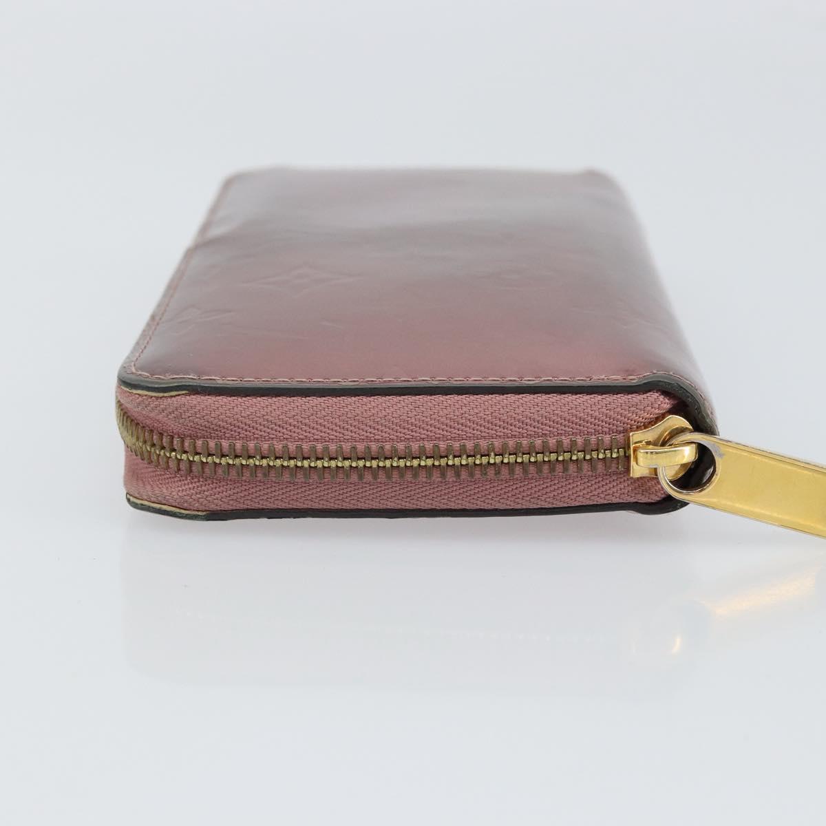 LOUIS VUITTON Monogram Vernis Zippy Wallet Rose Pearl M69796 LV Auth BA9857