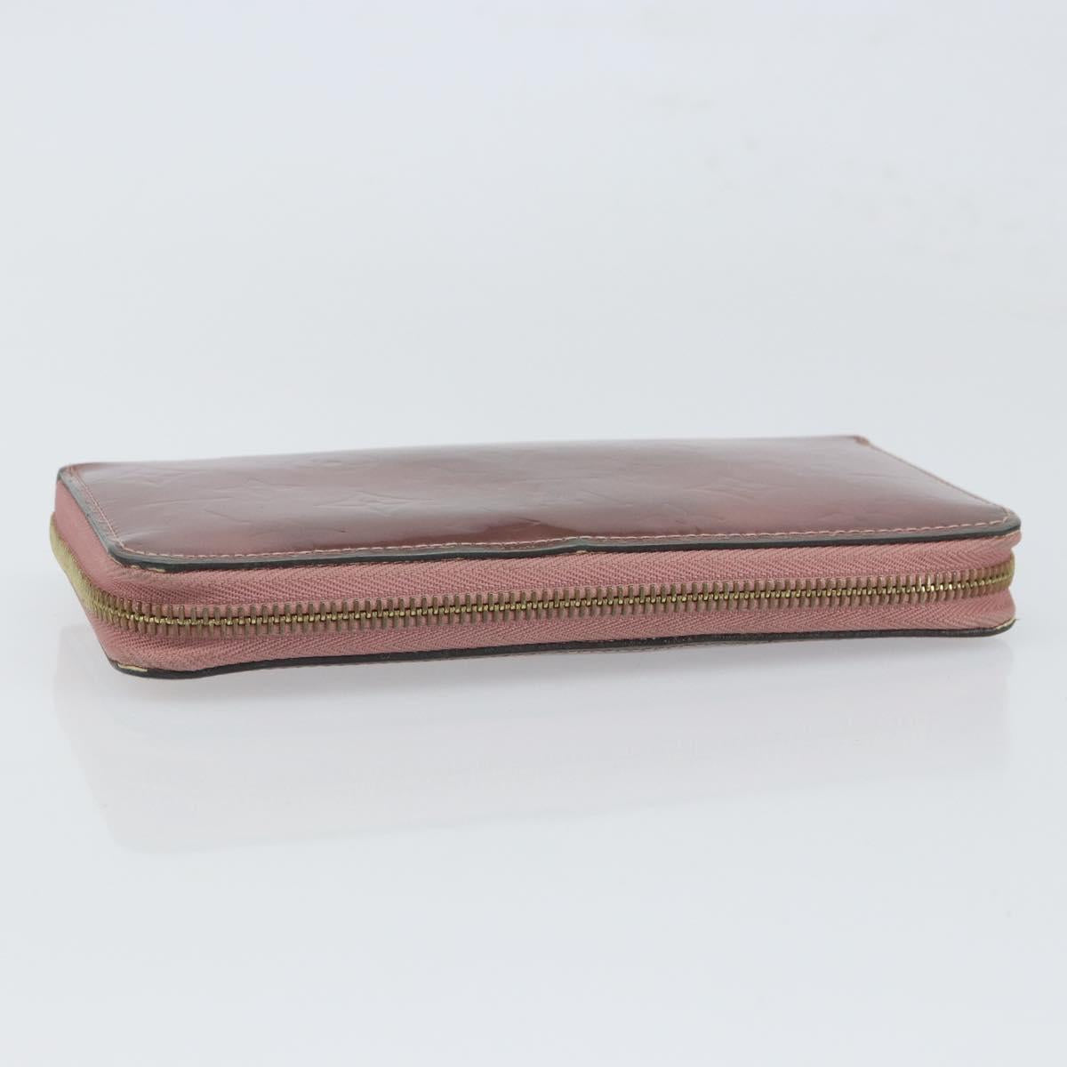 LOUIS VUITTON Monogram Vernis Zippy Wallet Rose Pearl M69796 LV Auth BA9857
