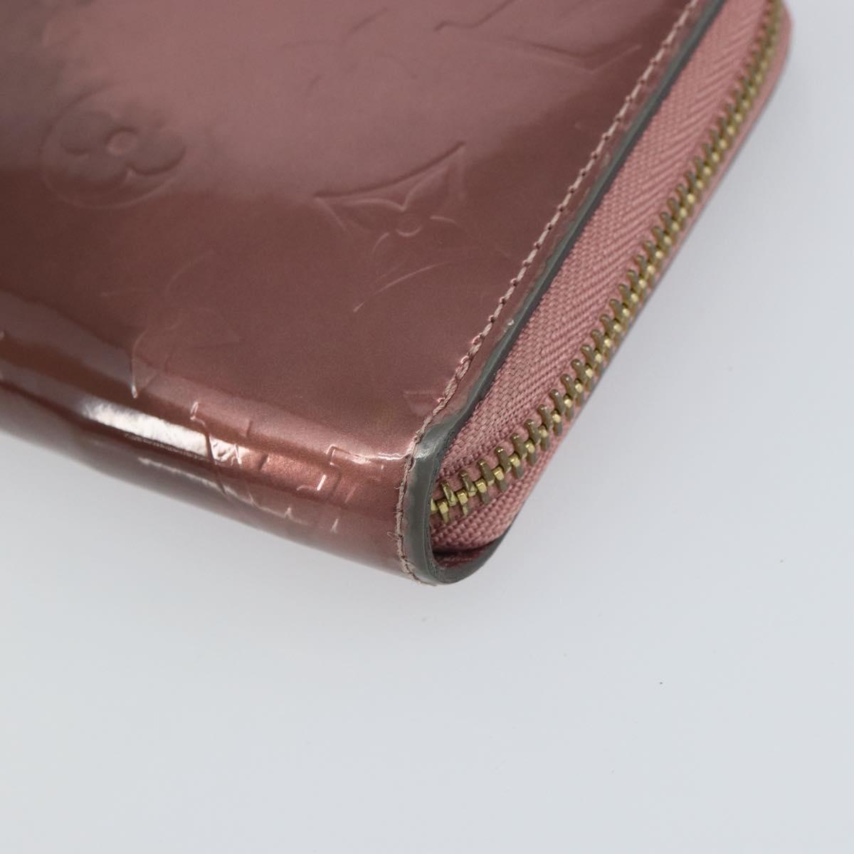 LOUIS VUITTON Monogram Vernis Zippy Wallet Rose Pearl M69796 LV Auth BA9857