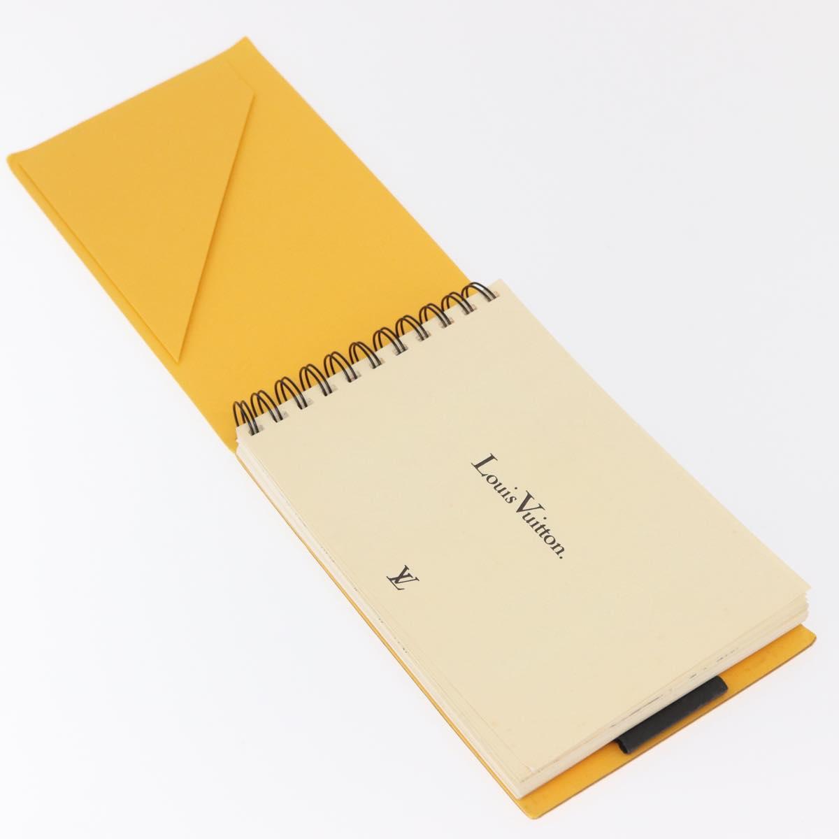 LOUIS VUITTON Travel Notebook Planner Canvas Yellow LV Auth BA9858