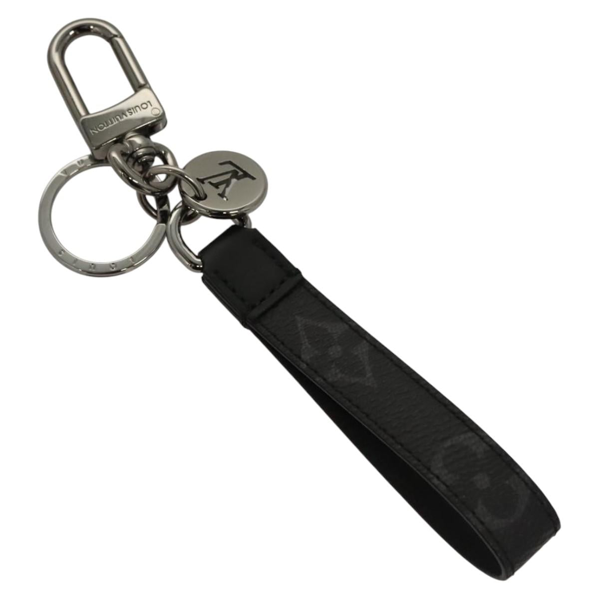 LOUIS VUITTON Monogram Eclipse Porte Cles Dragonne Key Holder M61950 Auth BA985AM