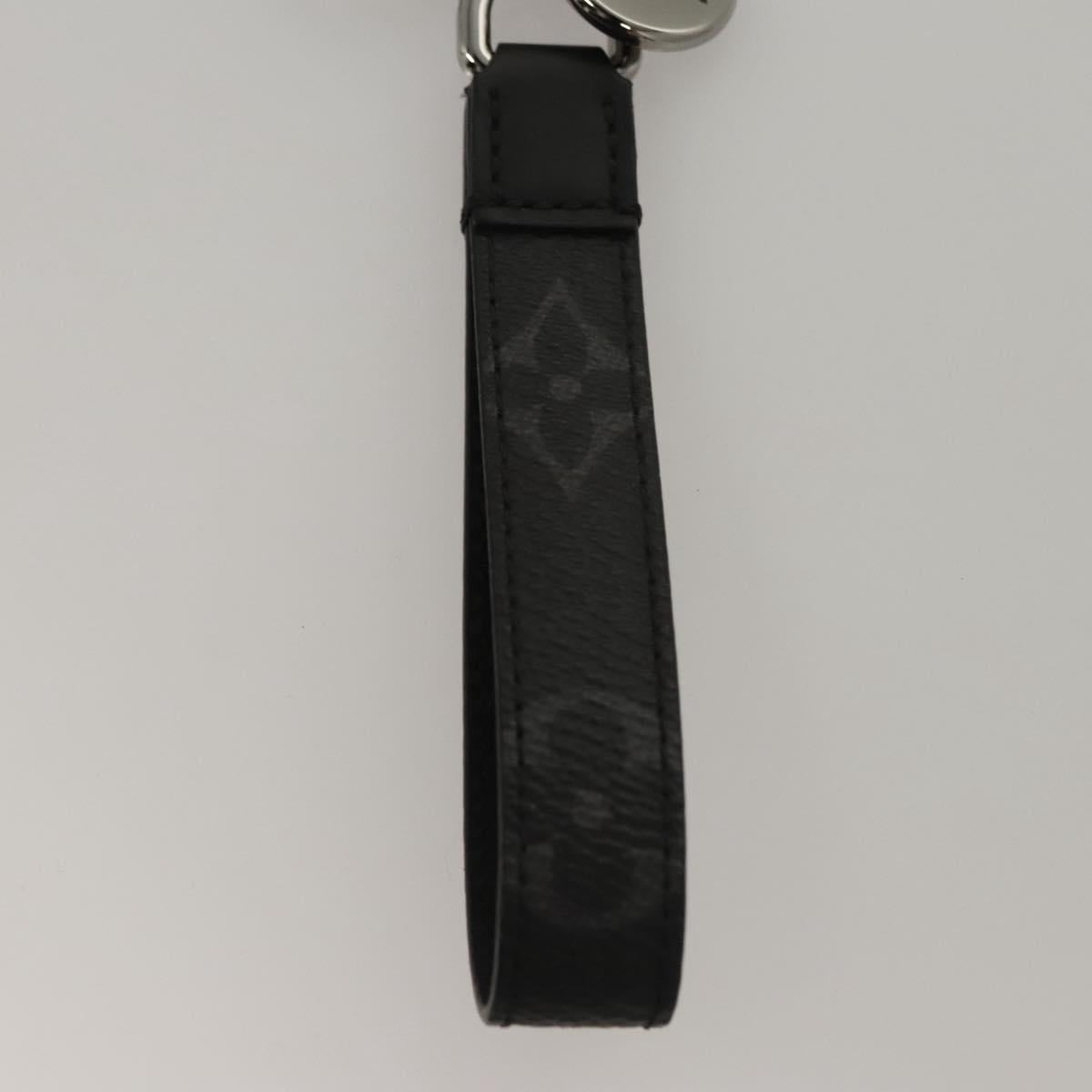 LOUIS VUITTON Monogram Eclipse Porte Cles Dragonne Key Holder M61950 Auth BA985A