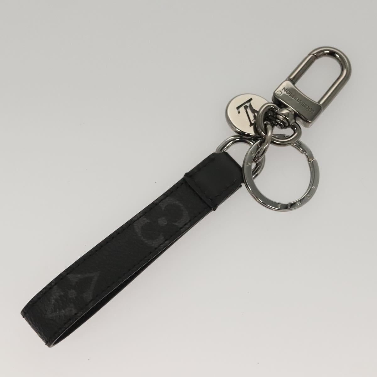 LOUIS VUITTON Monogram Eclipse Porte Cles Dragonne Key Holder M61950 Auth BA985AM