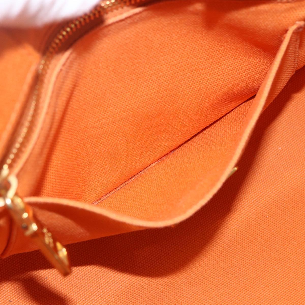 PRADA Kanapa MM Hand Bag Canvas Orange Gold Auth BA9860