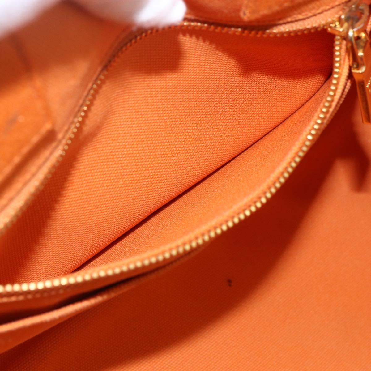 PRADA Kanapa MM Hand Bag Canvas Orange Gold Auth BA9860