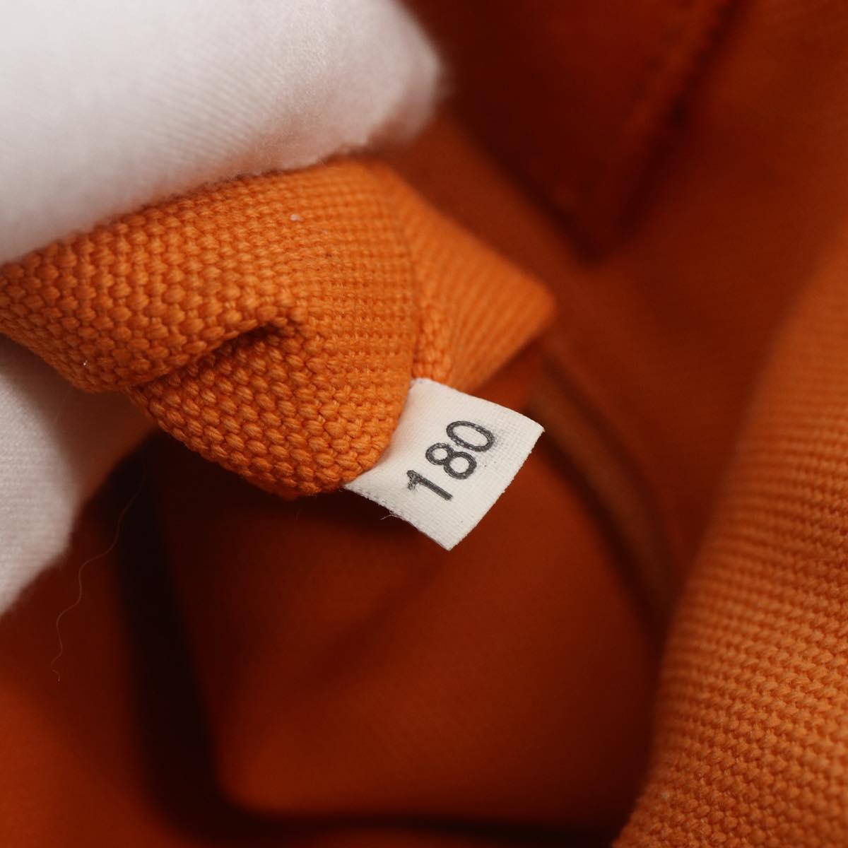 PRADA Kanapa MM Hand Bag Canvas Orange Gold Auth BA9860