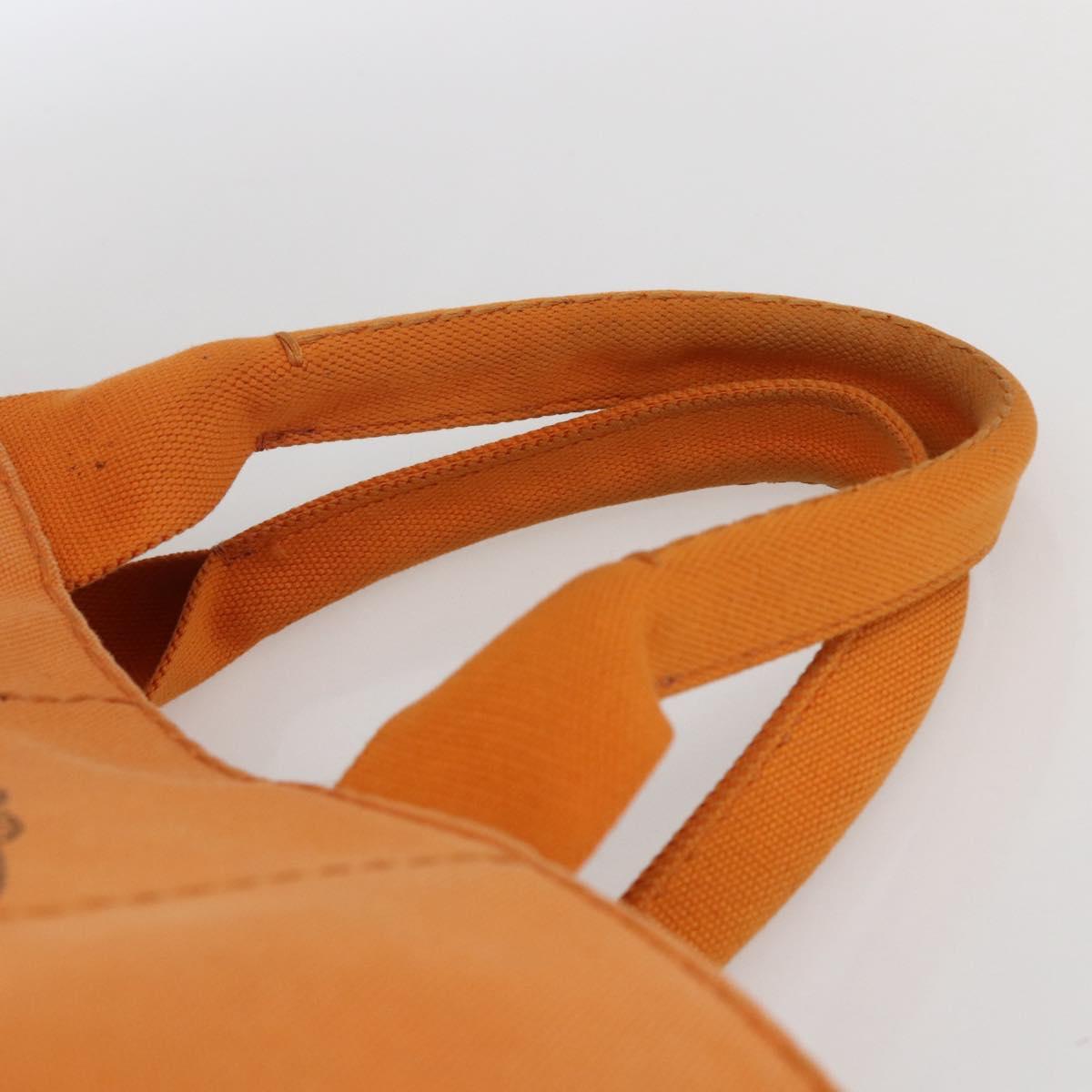 PRADA Kanapa MM Hand Bag Canvas Orange Gold Auth BA9860