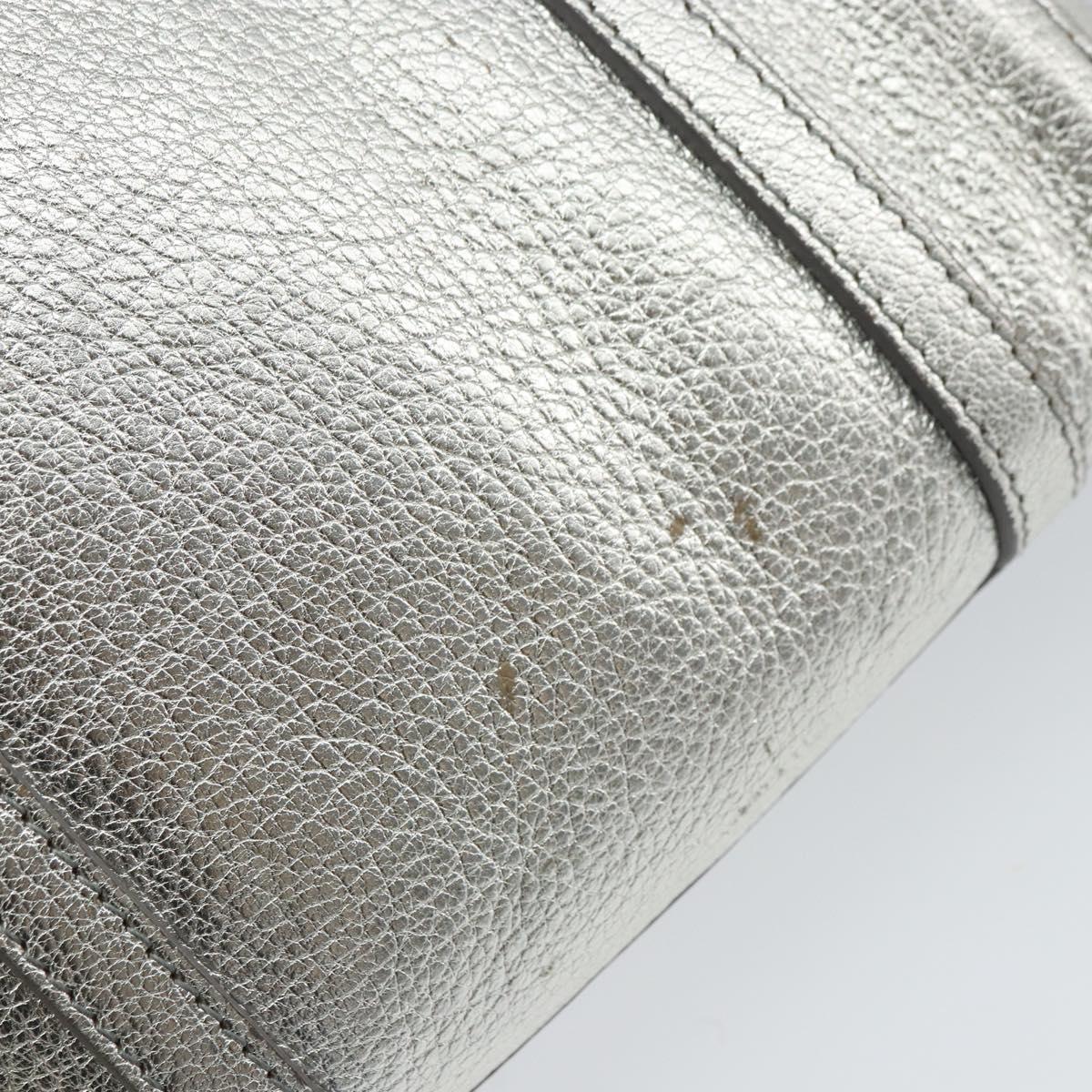 BALENCIAGA Everyday Tote XXS Shoulder Bag Leather 2way Silver 55185 Auth BA9862