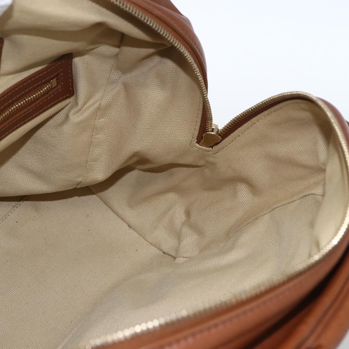 Jimmy Choo Hand Bag Leather Brown Gold Auth BA9865