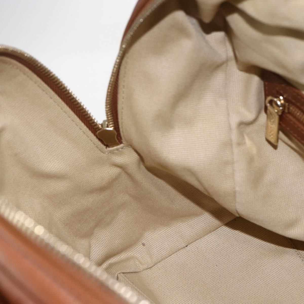 Jimmy Choo Hand Bag Leather Brown Gold Auth BA9865