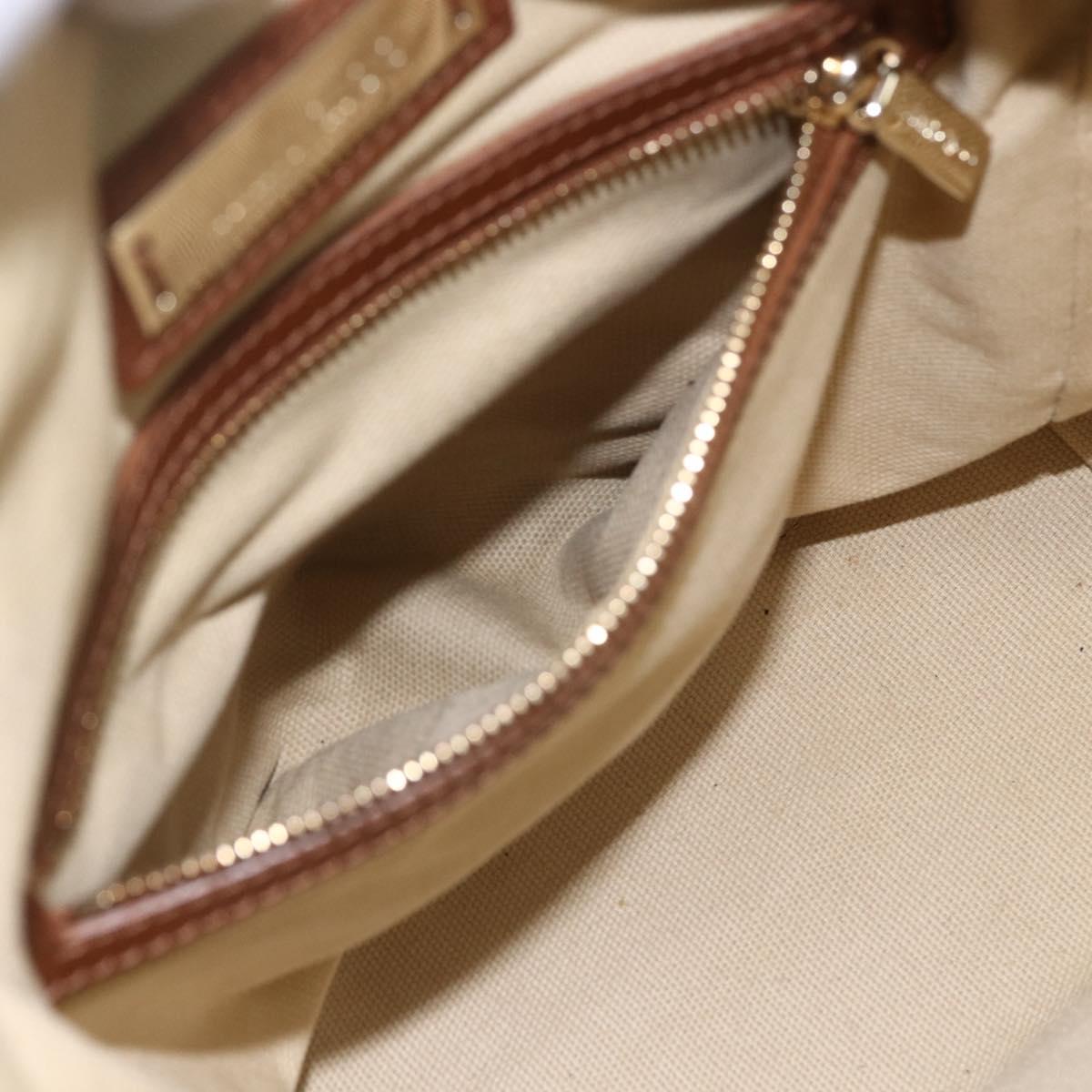 Jimmy Choo Hand Bag Leather Brown Gold Auth BA9865