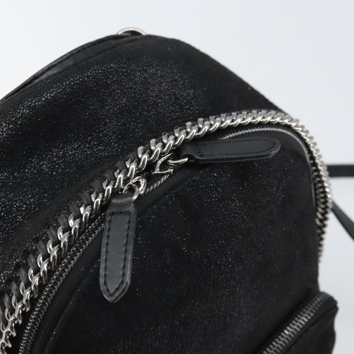Stella MacCartney Falabella Backpack polyester Black Silver Auth BA9869